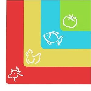 4 Piece Color Coded Cutting Boards Set