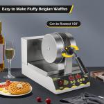Dyna-Living 180° Rotating Belgian Waffle Maker