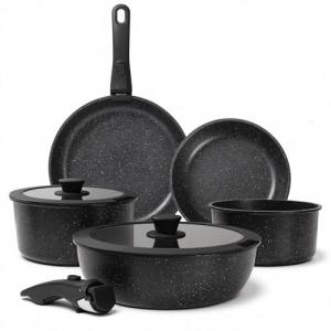Black Nonstick Pots and Pans Set - 9 Pieces