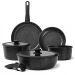 Black Nonstick Pots and Pans Set - 9 Pieces
