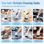 Cordless Electric Spin Scrubber with 8 Heads