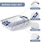 Cerkik Ceramic Bakeware Set - 3-Piece Casserole Set