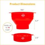 Silicone Microwave Popcorn Bowl with Handles - Red