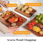 Acacia Wood Cutting Board Set with Holder