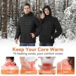 CHANGEOWN Unisex Heated Jacket with 15 Heating Zones