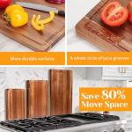 Acacia Wood Cutting Board Set with Holder