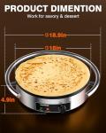 WantJoin 16 Inch Electric Crepe Maker with Non-Stick Surface
