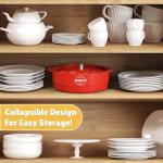 Silicone Microwave Popcorn Bowl with Handles - Red