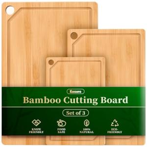 Kitsure 3-Piece Wooden Cutting Board Set