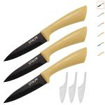 3-Piece Black Paring Knife Set with Sheath
