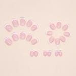 Glossy Pink Square Press On Nails with Glue