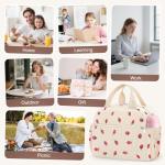 KUBYA Cute Strawberry Insulated Lunch Bag
