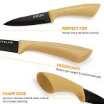 3-Piece Black Paring Knife Set with Sheath