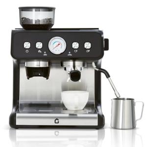 PeacefulHues 20-Bar Espresso Machine with Grinder
