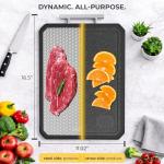 Stainless Steel Double-Sided Chopping Board with Wheat Straw