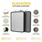 Stainless Steel Double-Sided Chopping Board with Wheat Straw