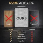 Stainless Steel Double-Sided Chopping Board with Wheat Straw