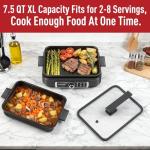 Techwood 7.5-Quart Electric Multi-Cooker with Skillet