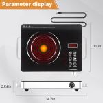 Daoseolo 1800W Portable Electric Stove with Timer