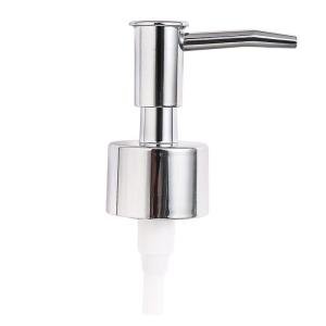 EMPO Electroplated Plastic Dispenser Pump Head, Double-Layer Round Head, Lotion Hand Sanitizer, Disinfectant Liquid Push-Type Kitchen Countertop Bathroom Sink ABS Pump Head (Silver)