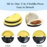 Tortilla Sealer Quesadilla Maker, 3-in-1 Tortilla Press Crimper for 6/8/10 Inch Wraps, Burrito Taco Press, Adjustable Empanada Maker for Sealed Quesadillas and Dumplings (6"+8"+10")