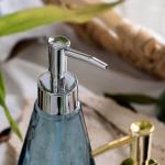 EMPO Electroplated Plastic Dispenser Pump Head, Double-Layer Round Head, Lotion Hand Sanitizer, Disinfectant Liquid Push-Type Kitchen Countertop Bathroom Sink ABS Pump Head (Silver)