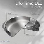 CAROTE Tri-Ply Stainless Steel Cookware Set with Stand-Up Lid, 11Pcs Pots and Pans Set Non Stick, Induction Kitchen Cooking Sets with Detachable Handle, Oven Safe to 600°F, Non Toxic Dishwasher