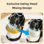 Stand Mixer Hand Mixer Kitchen Electric - 2-IN-1 3.2 QT Auto-Rotating Bowl & Beater Tilt-Head Small Standing Mixer, 250 Watt 5-Speed with Turbo Boost Household Mixer with Beaters & Dough Hooks