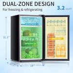 DOGHLY 3.2 Cu.Ft Mini Fridge with Freezer, Single Door Compact Refrigerator with 7 Adjustable Thermostat, Small Refrigerator for Dorm, Office, Bedroom, Black