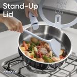 CAROTE Tri-Ply Stainless Steel Cookware Set with Stand-Up Lid, 11Pcs Pots and Pans Set Non Stick, Induction Kitchen Cooking Sets with Detachable Handle, Oven Safe to 600°F, Non Toxic Dishwasher