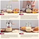 Butter Churn - Wooden Handle Shakes Stainless Steel Gear Manual Butter Maker, Butter Churner Hand Crank Mason Jar, Baking of Top Gadgets Butter Maker Cream Mixer (51oz)