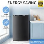 DOGHLY 3.2 Cu.Ft Mini Fridge with Freezer, Single Door Compact Refrigerator with 7 Adjustable Thermostat, Small Refrigerator for Dorm, Office, Bedroom, Black