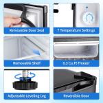 DOGHLY 3.2 Cu.Ft Mini Fridge with Freezer, Single Door Compact Refrigerator with 7 Adjustable Thermostat, Small Refrigerator for Dorm, Office, Bedroom, Black