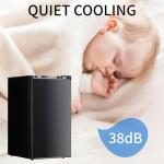 DOGHLY 3.2 Cu.Ft Mini Fridge with Freezer, Single Door Compact Refrigerator with 7 Adjustable Thermostat, Small Refrigerator for Dorm, Office, Bedroom, Black