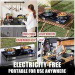 TopFleme 2 Burner Propane Stove 27,200 BTU High-Efficiency Tempered Glass Auto-Ignition Gas Burner Stove Top with CSA Hose for Outdoor RV Camping Emergency Cooking