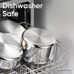 CAROTE Tri-Ply Stainless Steel Cookware Set with Stand-Up Lid, 11Pcs Pots and Pans Set Non Stick, Induction Kitchen Cooking Sets with Detachable Handle, Oven Safe to 600°F, Non Toxic Dishwasher