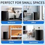 DOGHLY 3.2 Cu.Ft Mini Fridge with Freezer, Single Door Compact Refrigerator with 7 Adjustable Thermostat, Small Refrigerator for Dorm, Office, Bedroom, Black