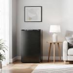 DOGHLY 3.2 Cu.Ft Mini Fridge with Freezer, Single Door Compact Refrigerator with 7 Adjustable Thermostat, Small Refrigerator for Dorm, Office, Bedroom, Black