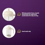 Mr. Coffee Retro Brew French Press Coffee Maker, 31-Ounce Glass Carafe with High Heat Resistant Durable Borasilicate Glass & Cream Frame and Plunger, Includes Coffee Scoop