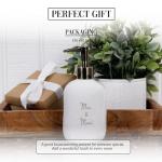 Pavilion Gift Company - Mr & Mrs - 13.5 oz 400 mL Square Decorative Refillable Countertop Sink Soap Lotion Sanitizer Pump Dispenser Kitchen Bathroom Marriage Wedding Bride Engagement Honeymoon Gift