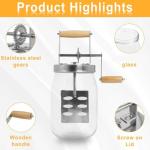 Wuden 1.5L Glass Butter Churner, Large 52-Fluid Ounce Capacity Butter Churner Hand Crank Jar, Butter Churns Makes