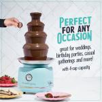 Nostalgia 4 Tier Electric Chocolate Fondue Fountain Machine for Parties - Melts Cheese, Queso, Candy, and Liqueur - Dip Strawberries, Apple Wedges, Vegetables, and More - 32-Ounce - Aqua
