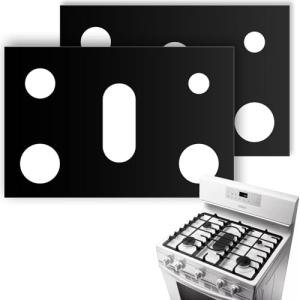 2 Pack Gas Stove Burner Cover, Stove Guard Stove Top Protector, Gas Stove Burner Liners, Compatible with Samsung Gas Stove Range, for Kitchen Cooking, Reusable, Non-Stick and Washable（24.4 x 16.3inch）