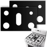 2 Pack Gas Stove Burner Cover, Stove Guard Stove Top Protector, Gas Stove Burner Liners, Compatible with Samsung Gas Stove Range, for Kitchen Cooking, Reusable, Non-Stick and Washable（24.4 x 16.3inch）