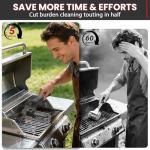 Electric Grill Brush, Cordless Electric BBQ Grill Cleaner with Powerful Motor, Rechargeable Grill Cleaning Brush for Burnt-On Grease & Grill Grates