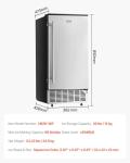 VEVOR Under Counter Ice Maker Machine, 80 Lbs/Day Stainless Steel Built-in Ice Maker with Drain Pump Reversible Door, 26lbs Storage Freestanding Ice Maker for Commercial Home Kitchen