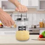 Wuden 1.5L Glass Butter Churner, Large 52-Fluid Ounce Capacity Butter Churner Hand Crank Jar, Butter Churns Makes