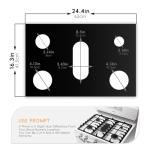 2 Pack Gas Stove Burner Cover, Stove Guard Stove Top Protector, Gas Stove Burner Liners, Compatible with Samsung Gas Stove Range, for Kitchen Cooking, Reusable, Non-Stick and Washable（24.4 x 16.3inch）