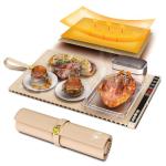 Heapsion Food Warming Mat, Electric Plate with 6 Level Temp 5 Hour Timer, 24x15'' Roll-Up Portable Warming Tray for Dinner Parties, Gatherings, and Holidays (Beige)