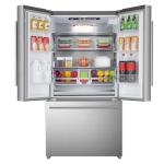 DUURA Elite DE210FDBMDSS Refrigerator Built in with French Doors Adjustable Glass Shelves Dual Drawer Bottom Freezer with Ice Maker, LED Interior Light and Stainless Steel Exterior, 36-Inch, Metallic